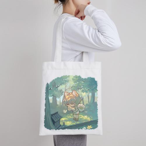 【圣林祈福】满印斜纹绒竖款托特包