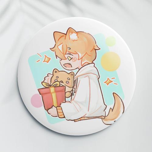 【抱礼物】58mm覆膜吧唧亮膜款