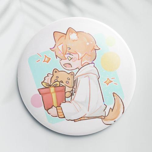 【抱礼物】58mm镭射烟花膜吧唧