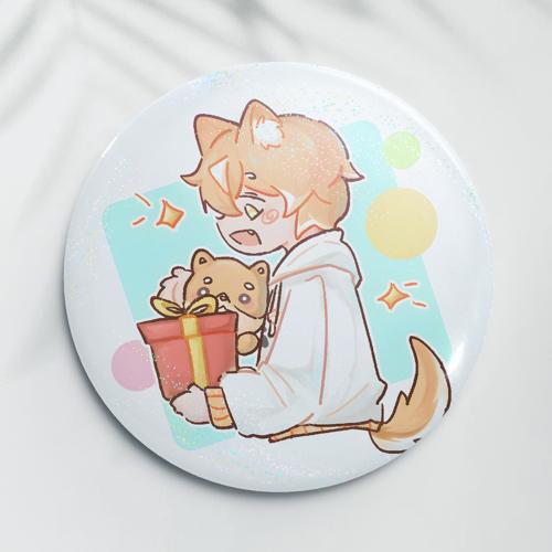 【抱礼物】58mm镭射细沙膜吧唧